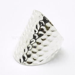 Adjustable Iron Finger Rings Components, Silver Color Plated, 28.5x21~22x1mm(X-IFIN-G070-01S)