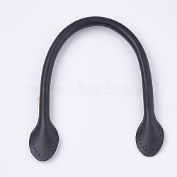 Cowhide Bag Handles, for Bag Straps Replacement Accessories, Black, 352~355x11x14~15mm, Hole: 1.5mm(FIND-T054-05A)