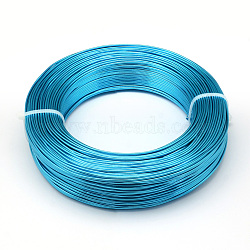 Round Aluminum Wire, Bendable Metal Craft Wire, for DIY Jewelry Craft Making, Dodger Blue, 9 Gauge, 3.0mm, 25m/500g(82 Feet/500g)(AW-S001-3.0mm-16)