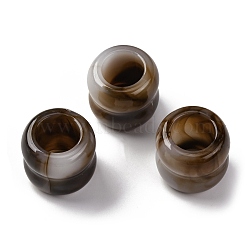 Two Tone Opaque Acrylic Beads, Grooved Column, Coconut Brown, 25x27mm, Hole: 16mm(OACR-Z025-01E)