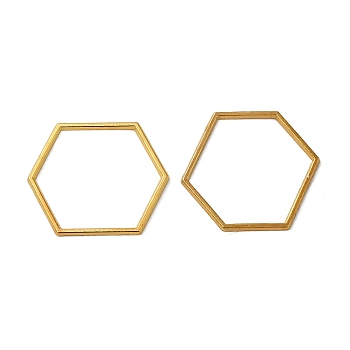 Alloy Linking Rings, Hexagon, Golden, 26x22x1mm