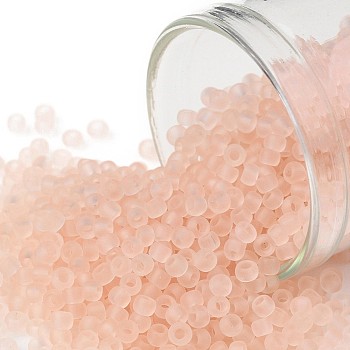 TOHO Round Seed Beads, Japanese Seed Beads, (11F) Transparent Frost Rosaline, 11/0, 2.2mm, Hole: 0.8mm, about 5555pcs/50g