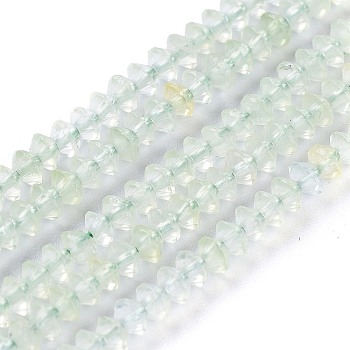 Natural Prehnite Beads Strands, Faceted, Bicone, 2.8~3.2x1.5~2.2mm, Hole: 0.7mm, about 226pcs/strand, 15.35 inch(39cm)