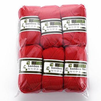 Soft Baby Yarns, with Bamboo Fibre and Silk, FireBrick, 1mm, about 140m/roll, 50g/roll, 6rolls/box