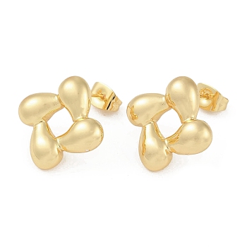 201 Stainless Steel Flower Stud Earrings, with 304 Stainless Steel Pin, Golden, 18.5x17.5mm