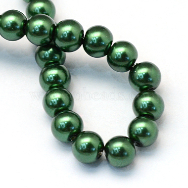 Baking Painted Pearlized Glass Pearl Round Bead Strands(HY-Q330-8mm-75)-4