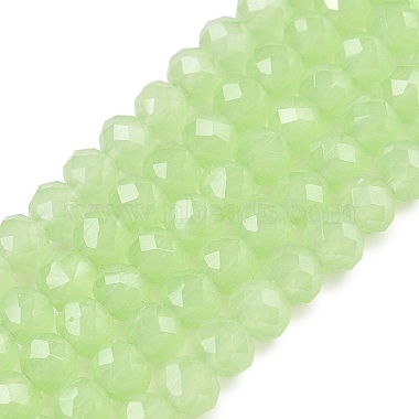 Pale Green Rondelle Glass Beads