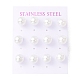 6 Pair Shell Pearl Round Ball Stud Earrings(EJEW-A067-18A-P)-2