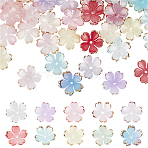200Pcs 10 Colors Resin Bead Caps, Flower with Phnom Penh, Mixed Color, 18x6mm, Hole: 1.6mm, 20pcs/color(FIND-DR0001-40)