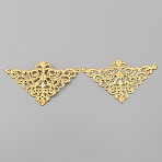 Iron Cabochons, Hollow, Triangle, Golden, 49x76x0.5mm(OHAR-WH0022-04B-G)