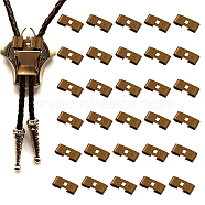 30Pcs Iron Bolo Tie Slides Clasp Accessories, Blank Bolo Tie Slides Low Profile, Rectangle, Antique Bronze, 18x7x5mm, Hole: 3mm(IFIN-CA0001-61)
