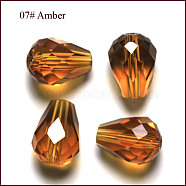 Imitation Austrian Crystal Beads, Grade AAA, Faceted, Drop, Goldenrod, 10x12mm, Hole: 0.9~1.5mm(SWAR-F062-12x10mm-07)