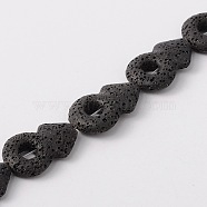 Synthetic Lava Rock Bead Strands, Male Gender Sign/Mars, Dyed, Black, 34x22x8mm, Hole: 1mm, about 12pcs/strand, 15.7 inch(G-N0093-18)