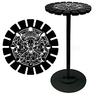 Wooden Wheel, Wooden Display Shelf, Black Holder Stand, Rustic Divination Pendulum Storage Rack, Witch Stuff, Skull, 120x10mm, Hole: 20mm(DJEW-WH0047-020)