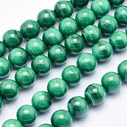 Natural Malachite Beads Strands, Round, 8mm, Hole: 1mm, about 49pcs/strand, 15.5 inch(39.5cm)(G-O166-07A-8mm)