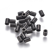 304 Stainless Steel Tube Beads, Electrophoresis Black, 4x3mm, Hole: 2mm(STAS-F224-01B-A)