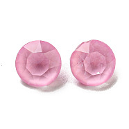 Glass Rhinestone Cabochons, Point Back & Back Plated, Faceted, Round, Rosaline, 6x4.5mm(RGLA-G021-06B-508DE)