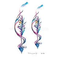 Feather Pattern Removable Temporary Tattoos Paper Stickers, Colorful, 15x10.5cm(PW-WG48756-05)