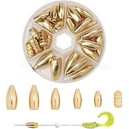 SUPERFINDINGS Brass Bullet Worm Weight, for Bass Fishing Pitching and Flipping Sinker, Golden, 1.5x0.7cm, 32pcs/box(FIND-FH0001-59G)