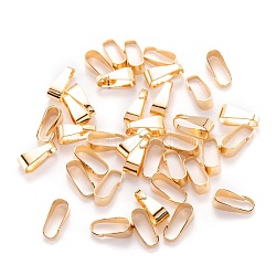 Brass Snap on Bails, Real 18K Gold Plated, Oval, 10x4x4mm, Inner Diameter: 10x3.5mm(KK-F824-107G)