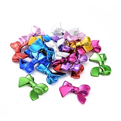 UV Plated Opaque Acrylic Beads, Bowknot, Mixed Color, 22.5~25x31.5~33.5x5~7mm, Hole: 2.5mm(X-OACR-P011-01H)