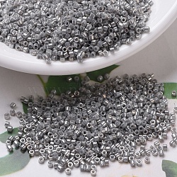MIYUKI Delica Beads Small, Cylinder, Japanese Seed Beads, 15/0, (DBS0251) Opaque Smoke Gray Luster, 1.1x1.3mm, Hole: 0.7mm, about 3500pcs/10g(X-SEED-J020-DBS0251)