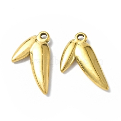 Ion Plating(IP) 304 Stainless Steel Pendants, Leaf Charm, Golden, 18.5x10.5x2.8mm, Hole: 1.2mm(STAS-B034-01G)