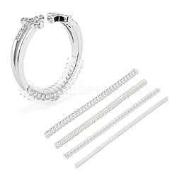 12Pcs 4 Style Invisible Ring Size Adjuster, Round & Flat Plastic Spring Coil, for Loose Ring, Clear, 97~100x4~5mm, 3pcs/style(TOOL-LS0001-01)