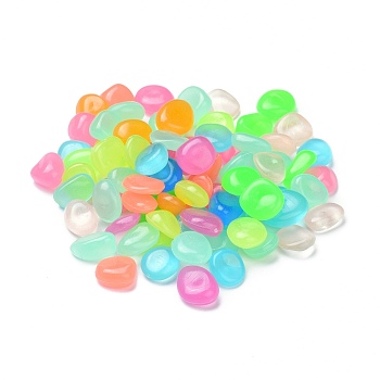 Acrylic Luminous Cabochons, Decorate Accessories, Irregular-shaped, Mixed Color, 13~17x11~13x5~8mm, about 300pcs/bag