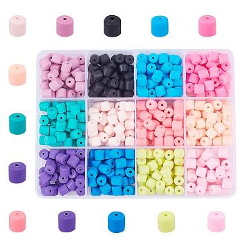 PandaHall Elite 480pcs 12 Colors Handmade Polymer Clay Beads, Column, Mixed Color, Beads: 480pcs