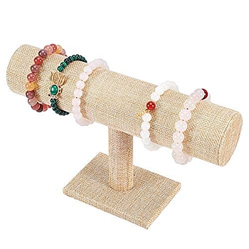 Linen T-Bar Bracelet Display Stands, Linen, 13.7x35x7.1cm