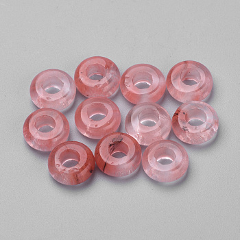 Cherry Quartz Glass Beads, Rondelle, 10.5x4.5mm, Hole: 4mm