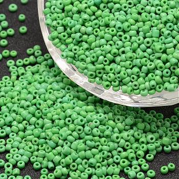 12/0 Glass Seed Beads, Grade A, Round, Opaque Colours, Lime Green, 1.8~2.0mm, Hole: 0.8mm, about 28000pcs/pound