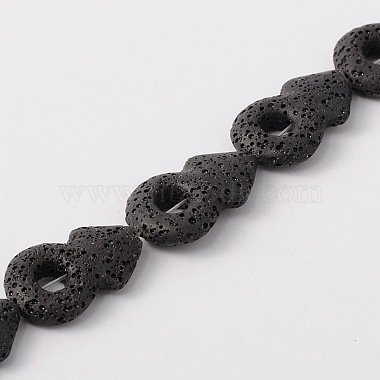 34mm Black Mark Lava Beads