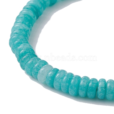 Dyed Natural White Jade Disc Beaded Stretch Bracelets(BJEW-JB09515-02)-2