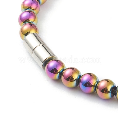 Electroplate Non-Magnetic Synthetic Hematite Beaded Necklaces(NJEW-H307-03)-3