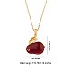 Red Dyed Natural White Jade & Cubic Zirconia Bunny Pendant Necklace(JN1072A)-2