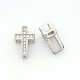 Fashionable Hollow Cross Brass Micro Pave Cubic Zirconia Beads(ZIRC-N002-80P)-1