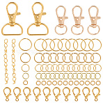 DIY Jewelry Making Findings Kits, including Alloy Clasps, Iron Ends with Twist Chains & Split Key Rings, Golden(DIY-SP0004-10G)
