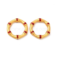 Rack Plating Alloy Enamel Linking Rings, Lead Free & Cadmium Free & Nickel Free, Round Swimming Ring, Matte Gold Color, Red, 17x3mm, Inner Diameter: 13mm(PALLOY-F287-04MG-02)