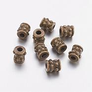 Tibetan Style Spacer Beads, Lead Free & Cadmium Free & Nickel Free, Column, Antique Bronze Color, about 6mm in diameter, 6mm thick, hole: 2mm(MLF0331Y-NF)