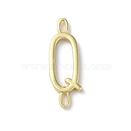 Rack Plating Brass Connector Charms, Cadmium Free & Lead Free, Long-Lasting Plated, Real 18K Gold Plated, Letter Q, 22.5x8x1.5mm, Hole: 3x0.8mm(KK-P245-07G-Q)