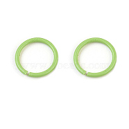 Iron Open Jump Rings, Lawn Green, 18 Gauge, 10x1mm, Inner Diameter: 8mm(X-IFIN-F149-B06)