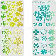 PET Hollow out Drawing Painting Stencils Sets for Kids Teen Boys Girls, for DIY Scrapbooking, School Projects, Plants Pattern, 29.7x21cm, 4 sheets/set(DIY-WH0172-374)