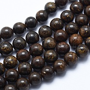 Natural Bronzite Bead Strands, Round, 8mm, Hole: 1.2mm, about 48pcs/strand, 14.7 inch(37.5cm)(G-P370-05-8mm)