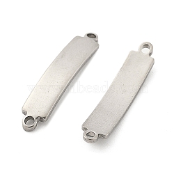 201 Stainless Steel Links/Connectors, Curved Rectangle, Stamping Blank Tag, Stainless Steel Color, 31.5x6x2mm, Hole: 1.6mm(STAS-S158-07P)