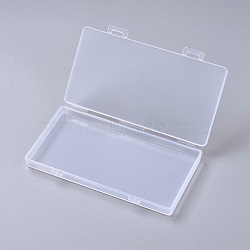 Transparent Plastic Bead Containers, with Hinged Lids, for Beads and More, Rectangle, Clear, 16.5x9x1.6cm(CON-WH0070-02A)