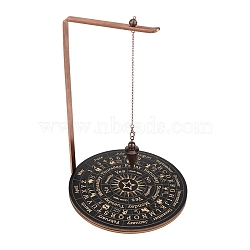 Wooden Crystal Display Shelf, Crystal Dowsing Pendulum Display Hanging Holder Stand, Black, 180x260mm(PW-WG63094-01)