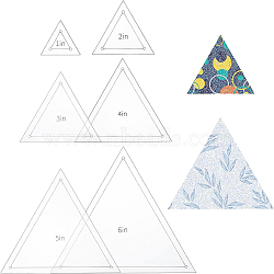 1~6 Inch Triangle Transparent Acrylic Quilting Templates, Quilting Rulers, Quilting Frames, for Applying Vinyl & Sublimation Designs On Shirts, Peru, 42.5~153x49~176x2.5mm, Hole: 3mm, 6pcs/set(DIY-WH0172-939)