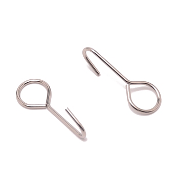 341 Stainless Steel Hooks, Stainless Steel Color, 35x13x11mm, Hole: 10x11.8mm